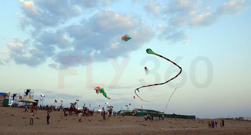 Beach Kite Festival at Dwarka 2017