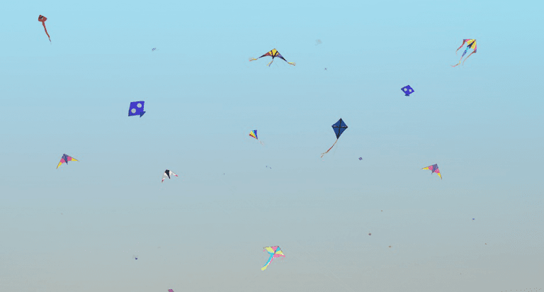 Kites in the air Dashain Nepal