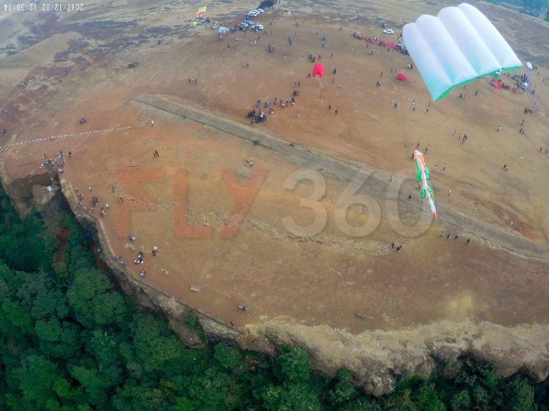 Fly360 kite aerial photograph top view landscape festival