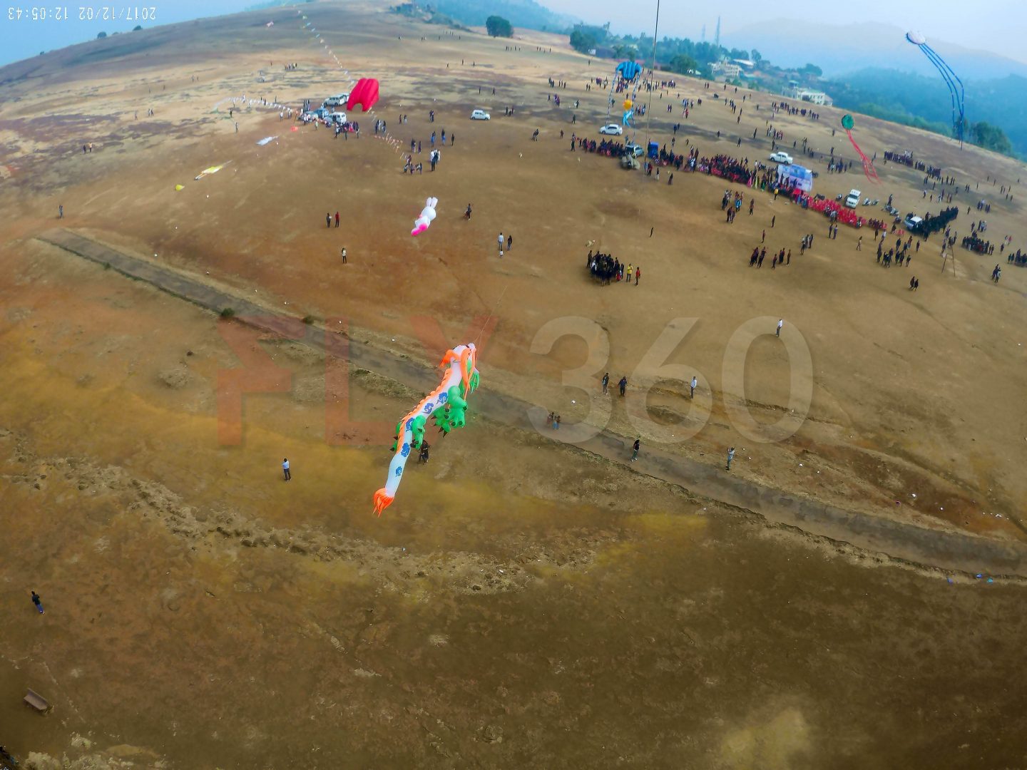 Fly360 kite aerial photography Panchgani landscape — high altitude camera kite rig