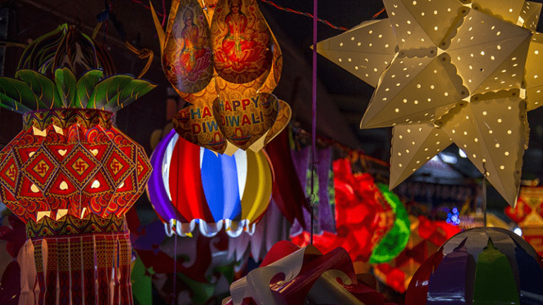 Diwali Festival And LED Kite Flying At Night