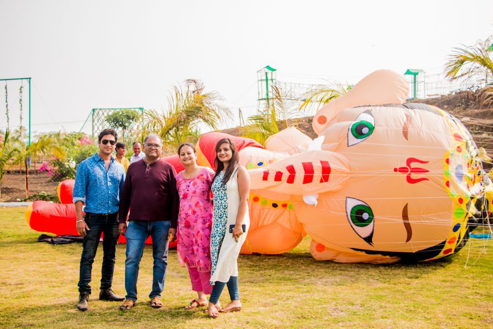 Fly360 3D inflatable Ganapati kite aerial sculpture for Ganesh Chaturthi festival