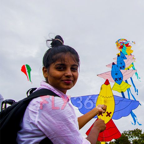 kite flying girl