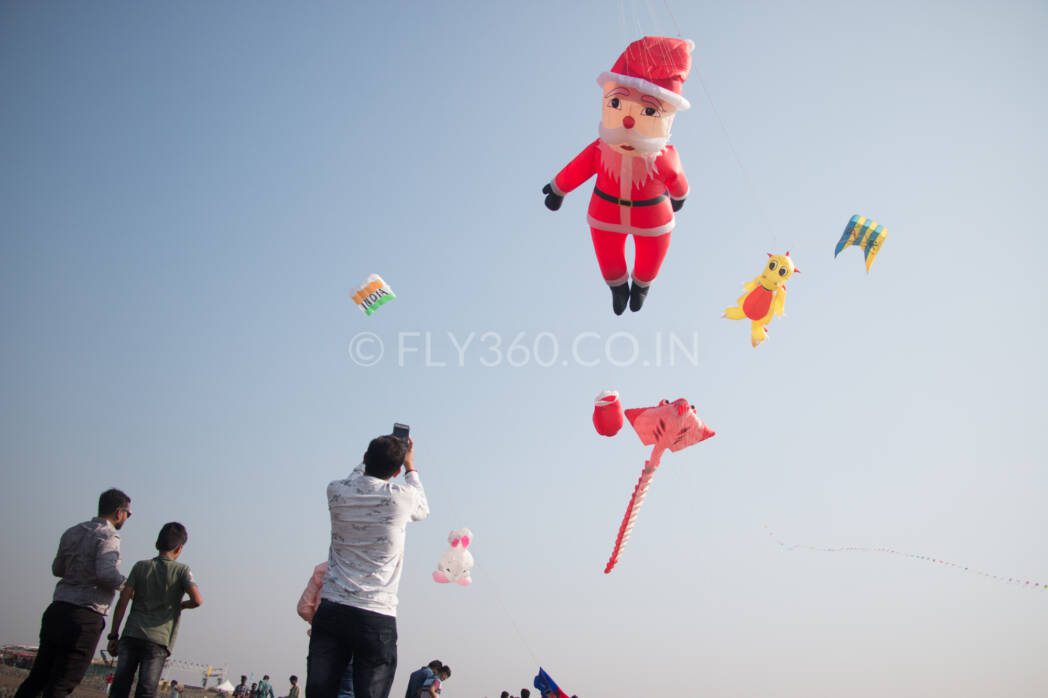 Kite flying during Christmas celebration