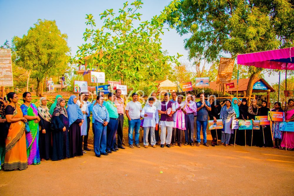 Fly360 LED night kite show voter awareness Karnataka election 2019