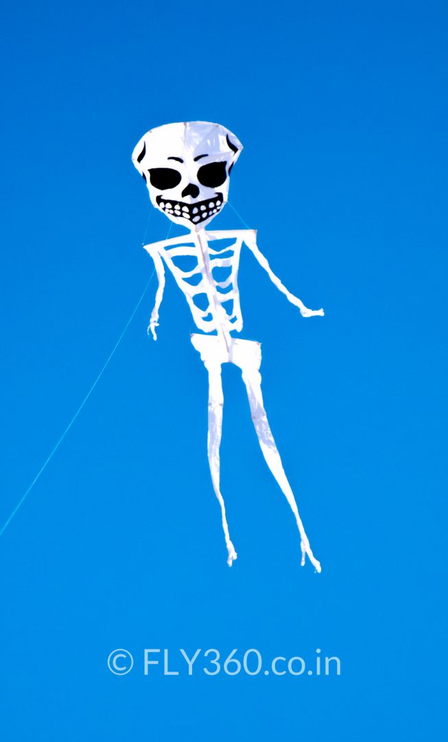Skeleton shaped kite by Fly360 at the Mauritius International Kite Festival