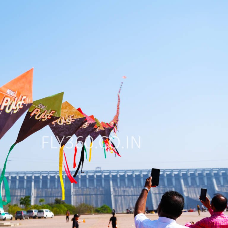 The 1,150 kite train from Fly360's Pulse of the Sky Limca World Record