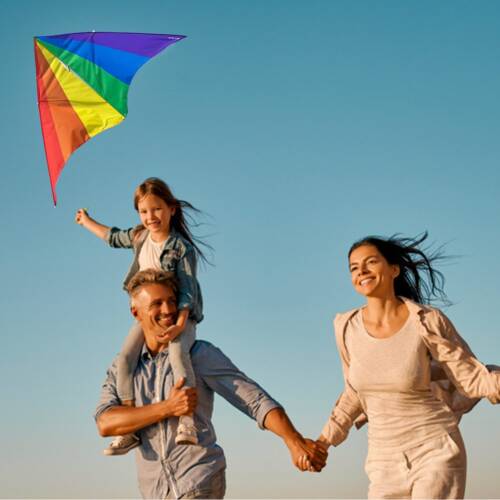 Rainbow Delight Delta Kite - Vibrant Colors of the Rainbow for Fun-Filled Flights