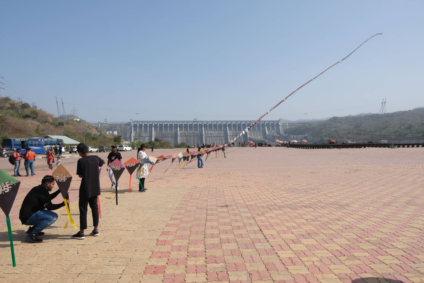 Fly360's Pulse of the Sky kite train stretching across the sky, Limca World Record